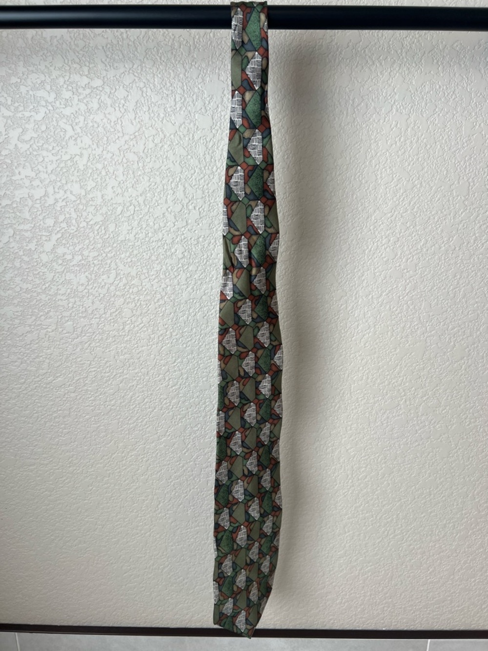 Pierre Balmain Couture Silk Tie Abstract Pattern Made Italy Vintage Designer